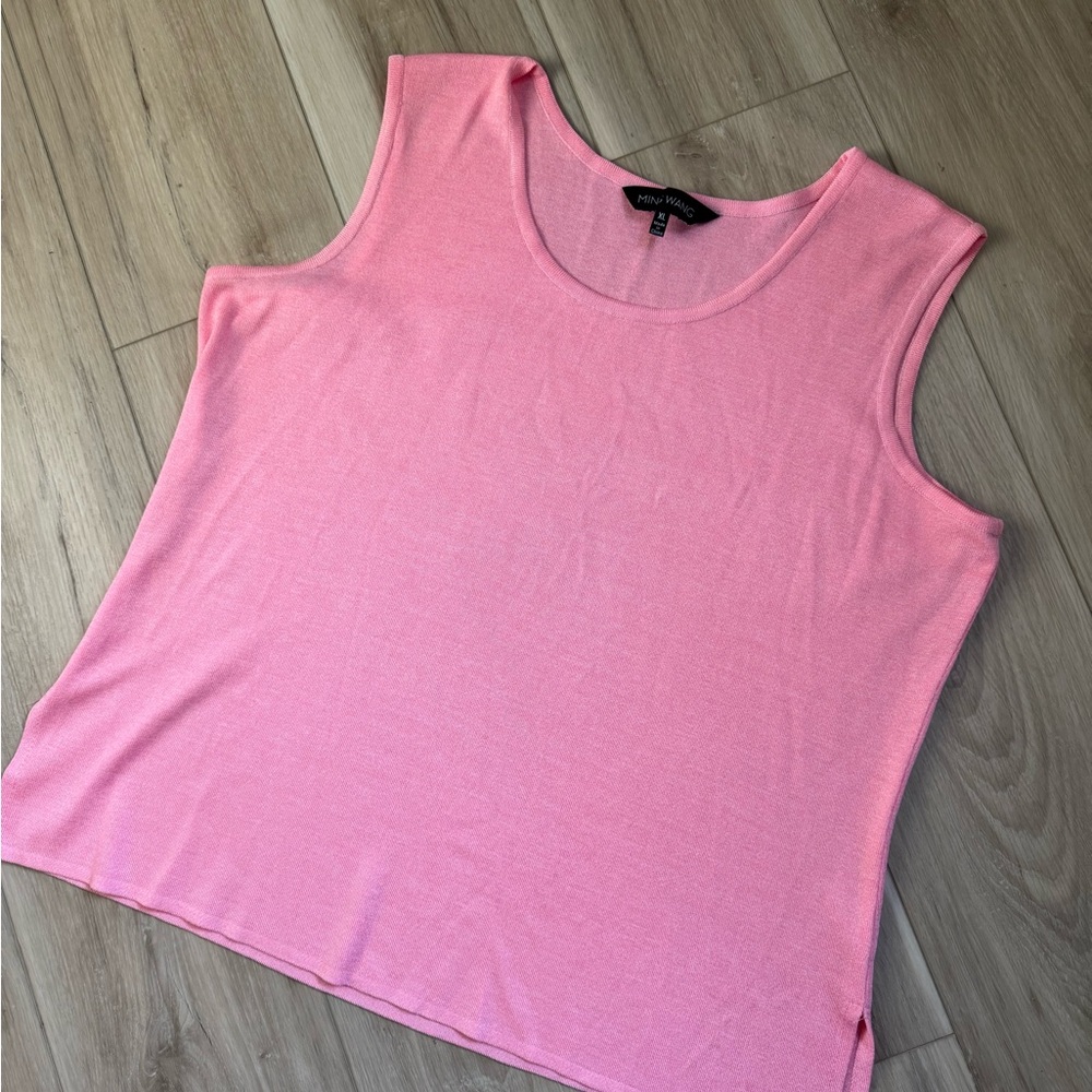 Ming Wang Bubblegum Pink Sleeveless Knit Top